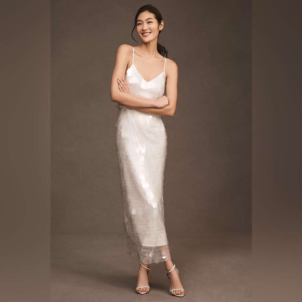 BHLDN Amour Sequin Midi Dress NWT